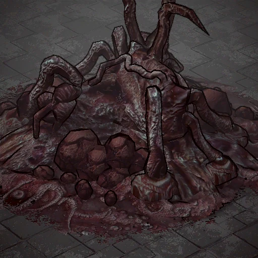 A pool of flesh mass as it appears in the Dust Front RTS demo, from the game files of build 23882143