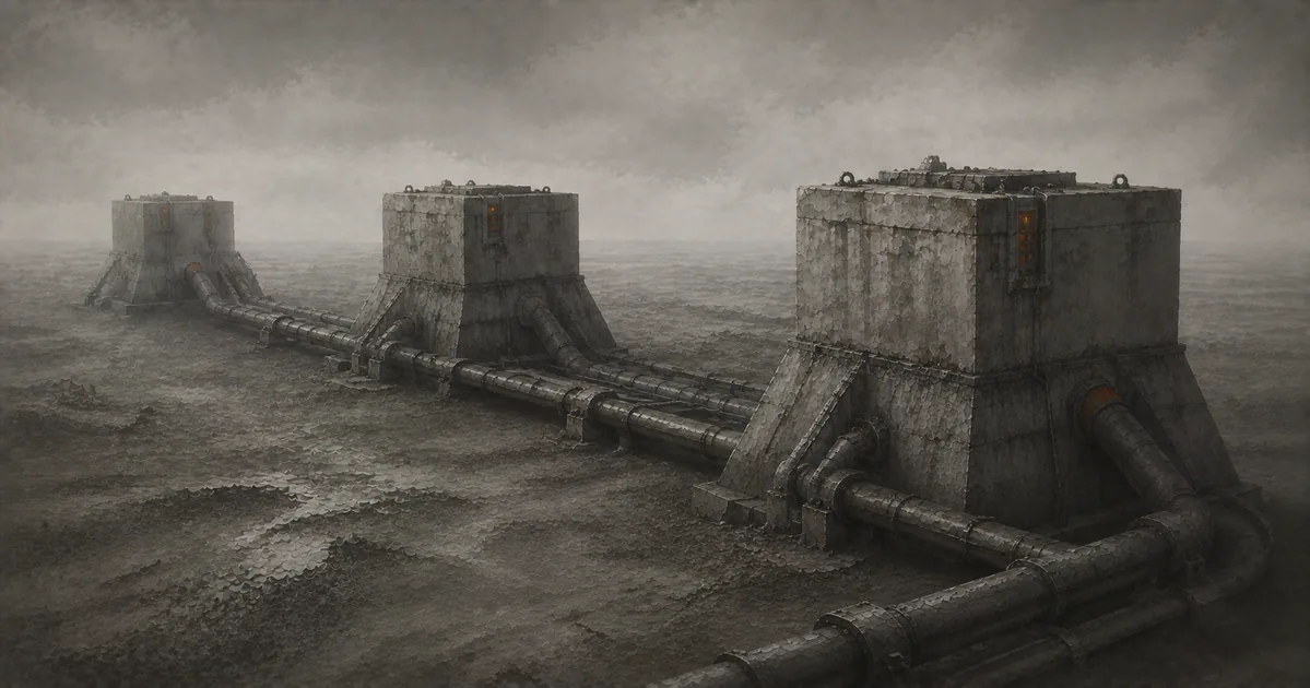 Original artwork for The three macro buildings: Foundry, Arsenal and Complector — ⛔ an illustration made for this site, not a screenshot of the game